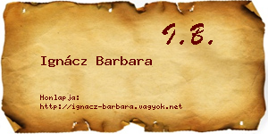 Ignácz Barbara névjegykártya
