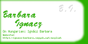 barbara ignacz business card